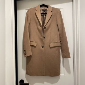 Uniqlo 100% Cashmere & Wool XS Classic Camel Tan Chesterfield Coat